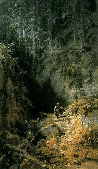Carl Spitzweg Schulkinder im Wald oil painting image